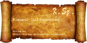 Kopasz Szilveszter névjegykártya